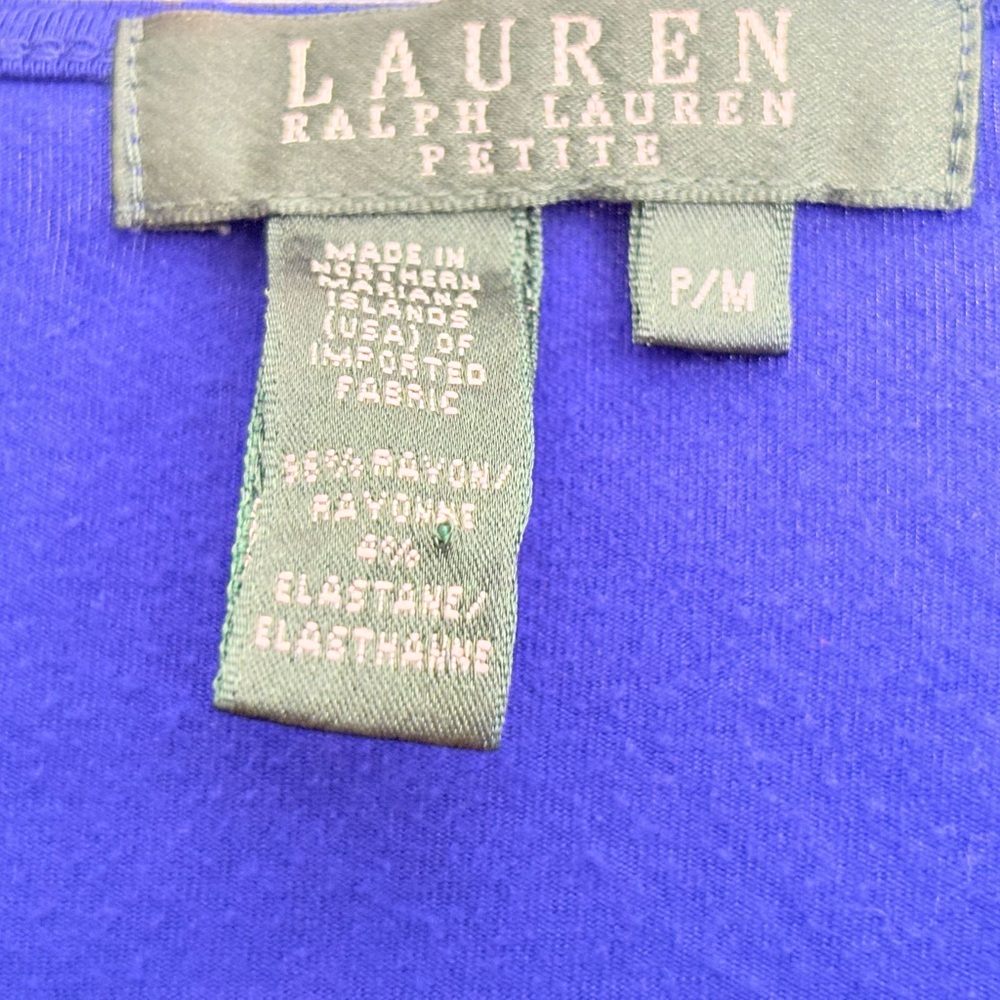 Ralph LaurenBlue Long Sleeve Wrap Top, Vintage, size medium petite - Picture 5 of 6